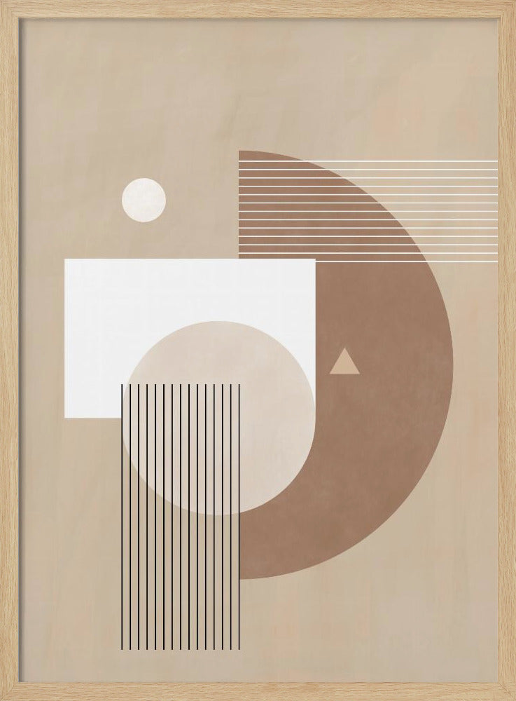 Neutral Semicircles Poster No.1 - Poster / Art Print
