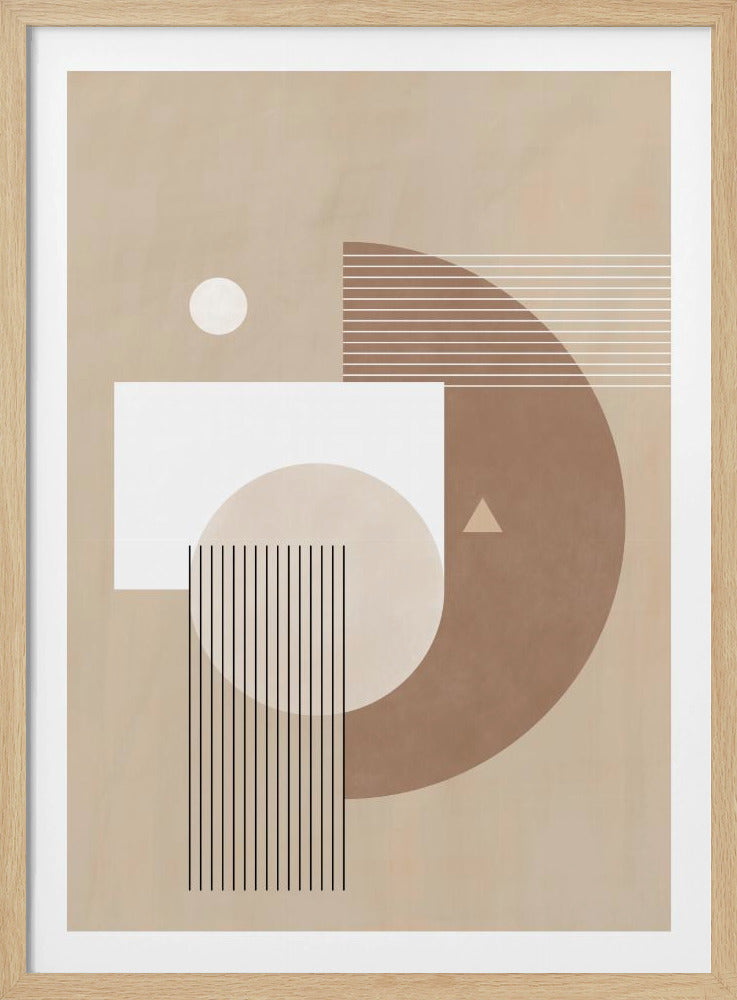 Neutral Semicircles Poster No.1 - Poster / Art Print