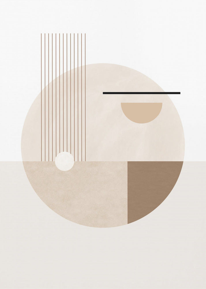 Neutral Semicircles Poster No.2 - Poster / Art Print
