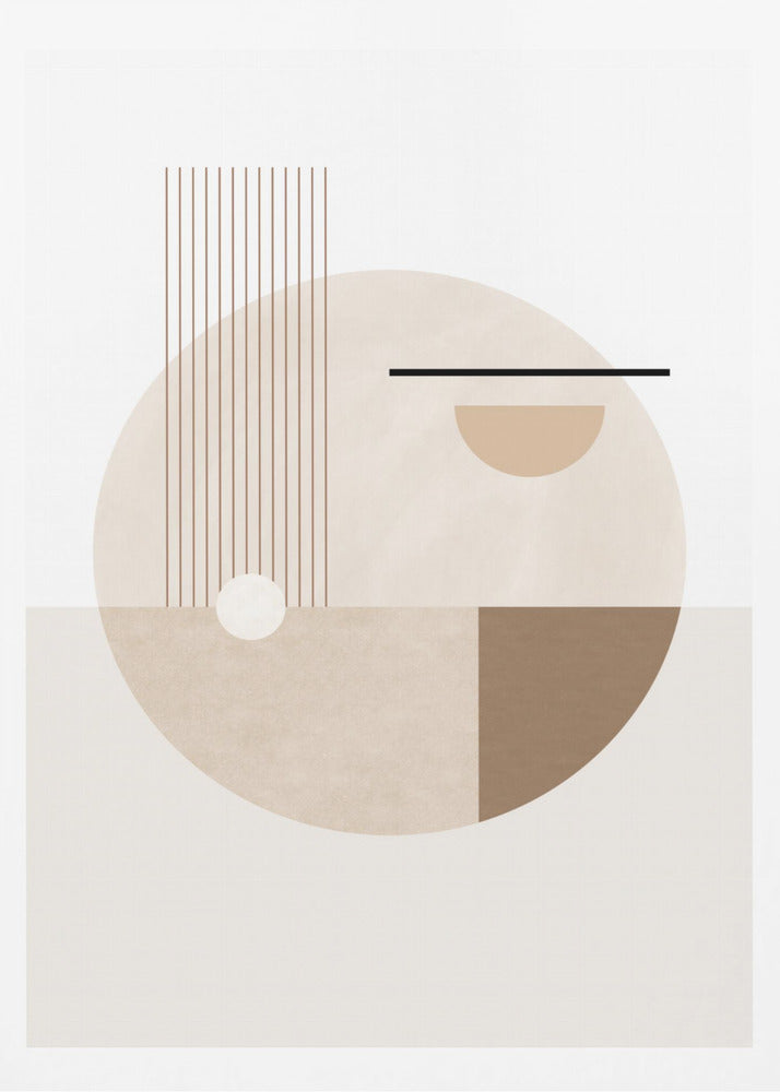 Neutral Semicircles Poster No.2 - Poster / Art Print