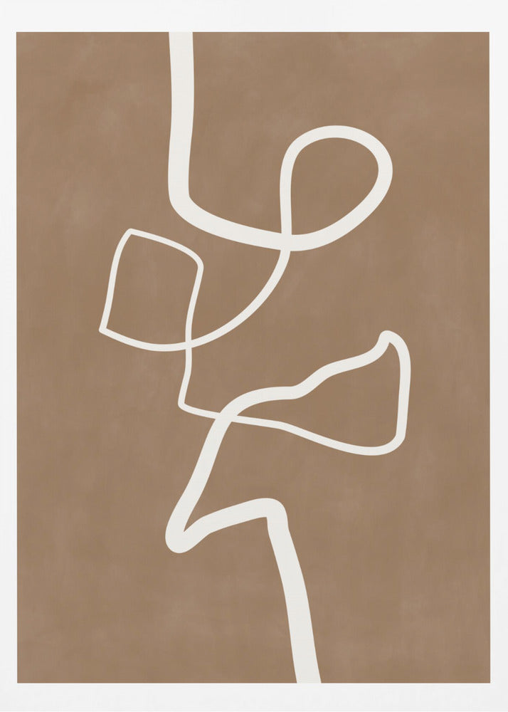 Brown Single Line Artwork - Poster / Art Print