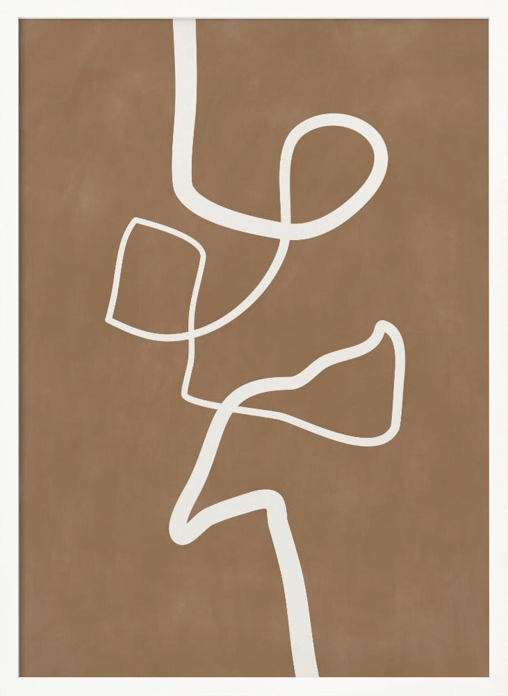 Brown Single Line Artwork - Poster / Art Print