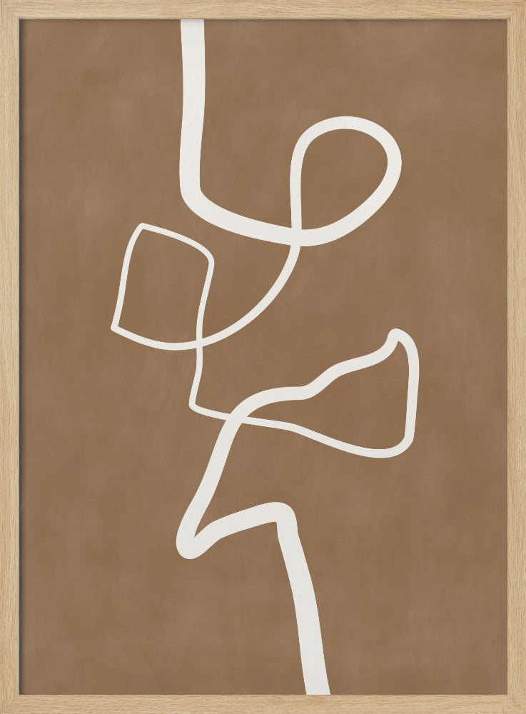 Brown Single Line Artwork - Poster / Art Print