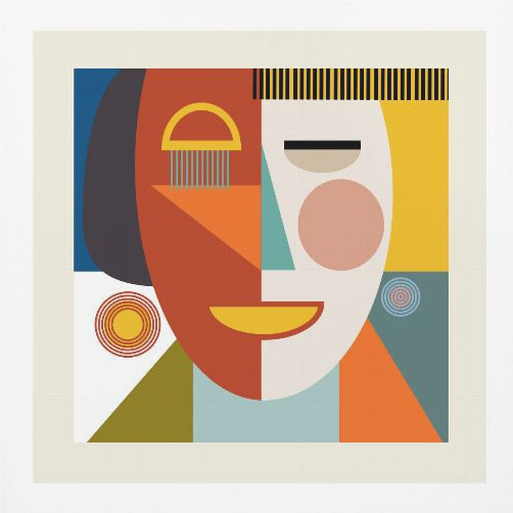 Faces Stripes Minimal Copy - Poster / Art Print
