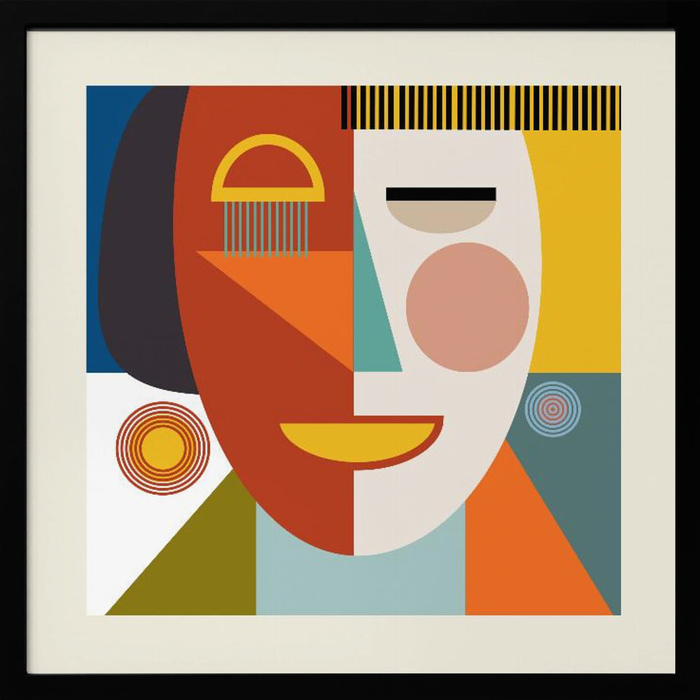 Faces Stripes Minimal Copy - Poster / Art Print
