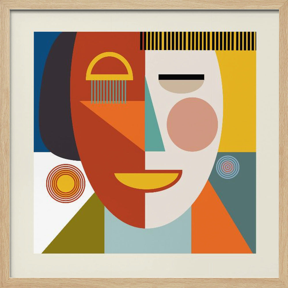 Faces Stripes Minimal Copy - Poster / Art Print