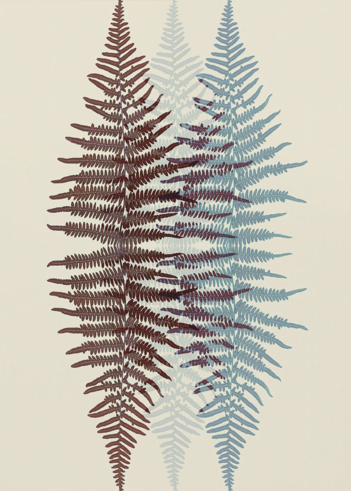 Chocolate and Teal Fern - Poster / Art Print