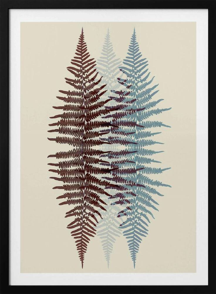 Chocolate and Teal Fern - Poster / Art Print