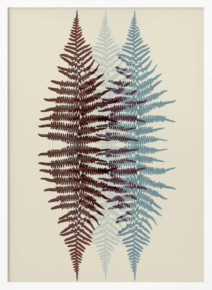 Chocolate and Teal Fern - Poster / Art Print