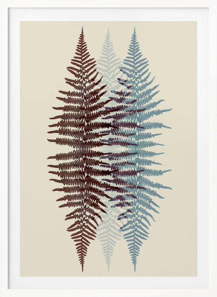 Chocolate and Teal Fern - Poster / Art Print