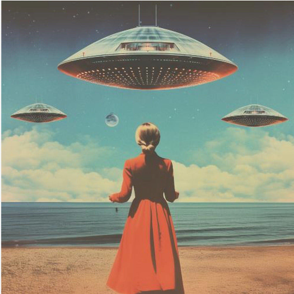 UFO Skies Collage Art - Poster / Art Print