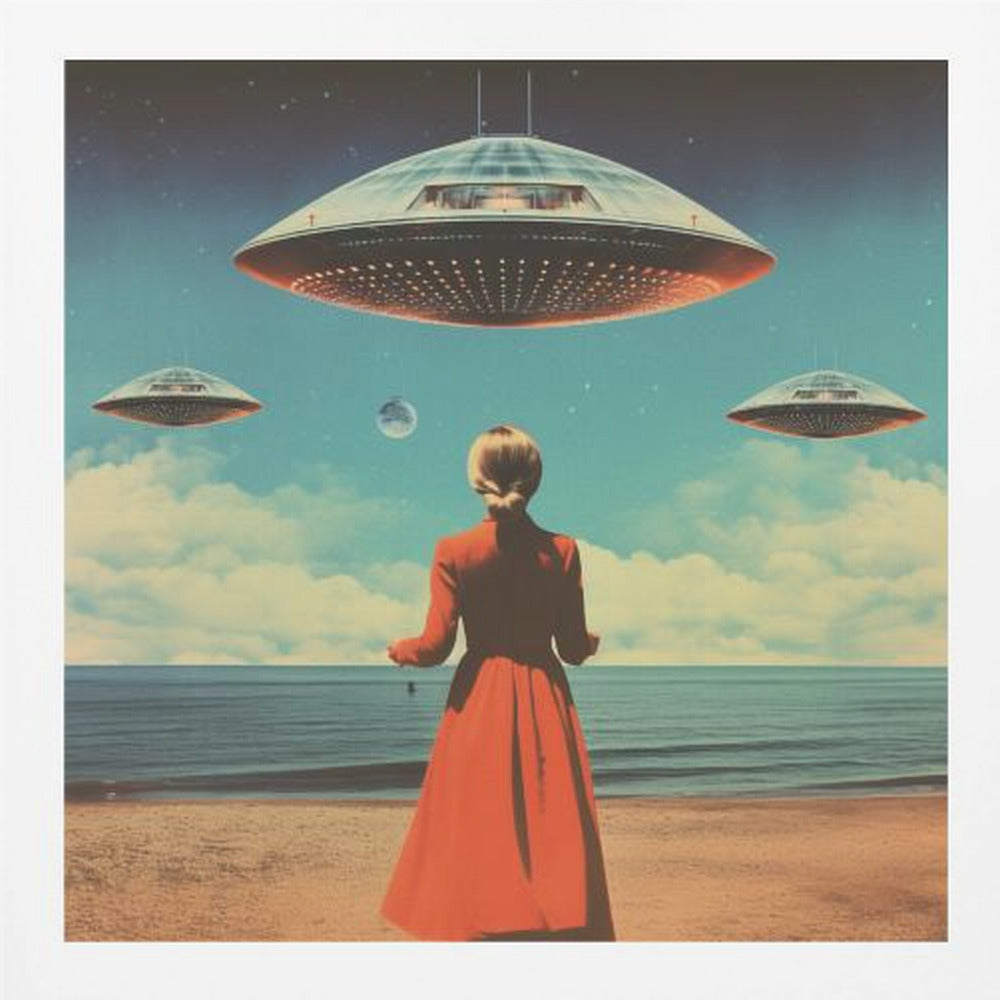 UFO Skies Collage Art - Poster / Art Print