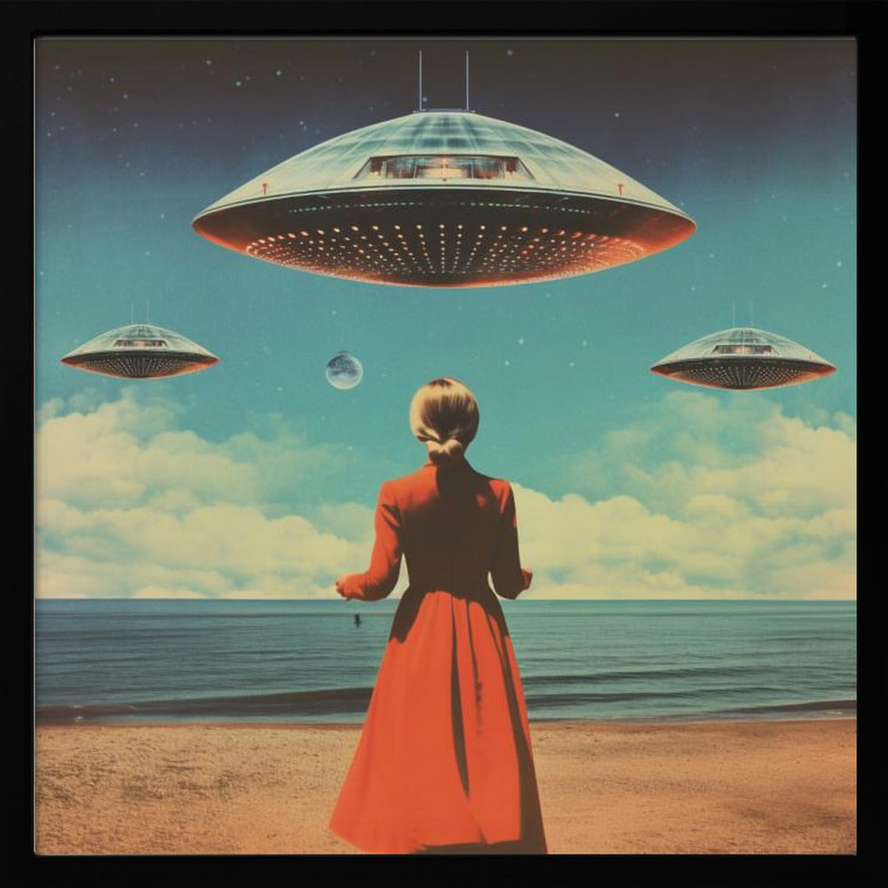 UFO Skies Collage Art - Poster / Art Print