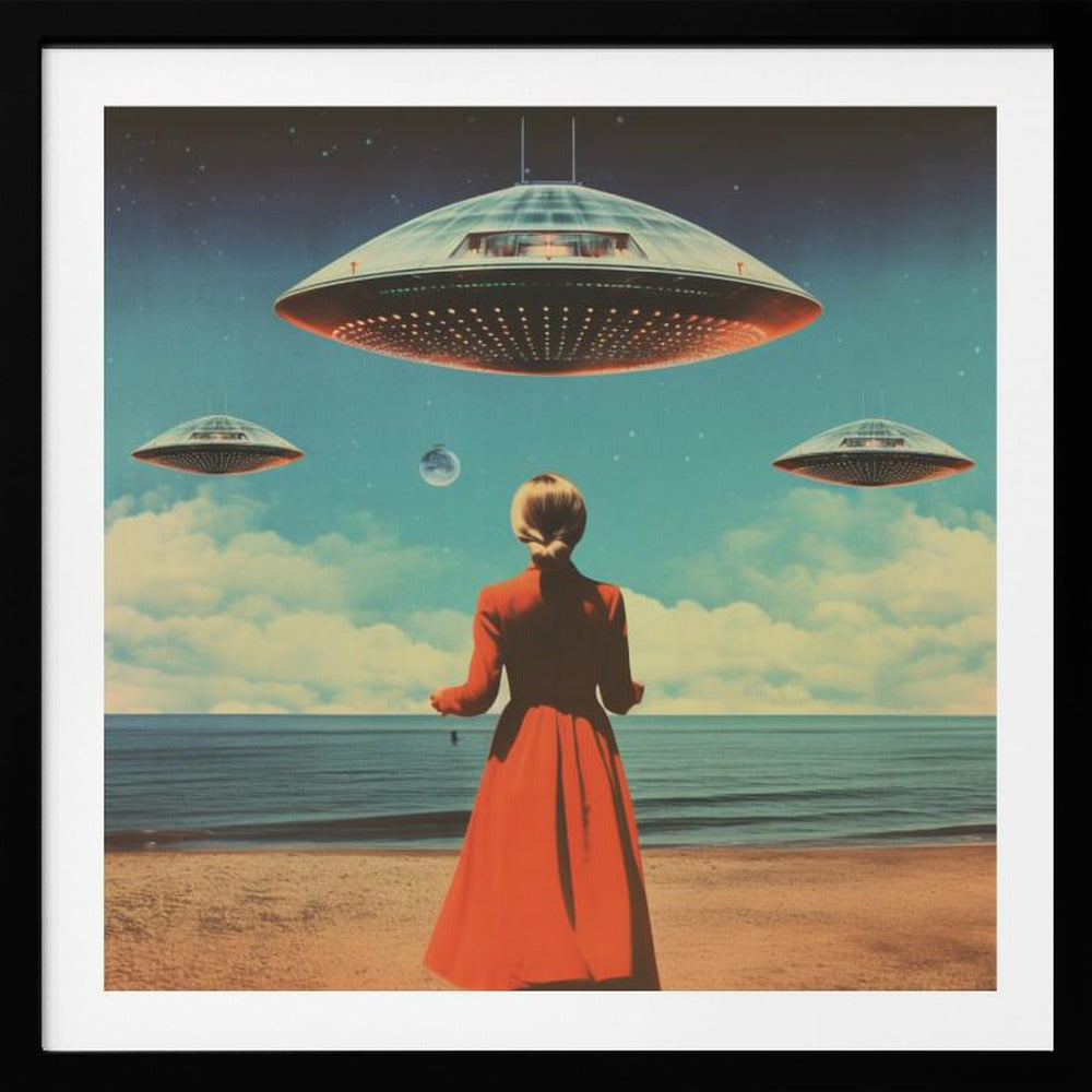 UFO Skies Collage Art - Poster / Art Print