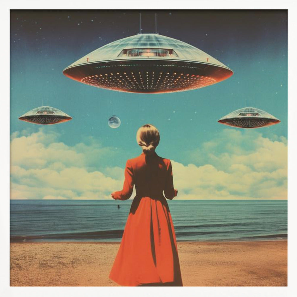 UFO Skies Collage Art - Poster / Art Print