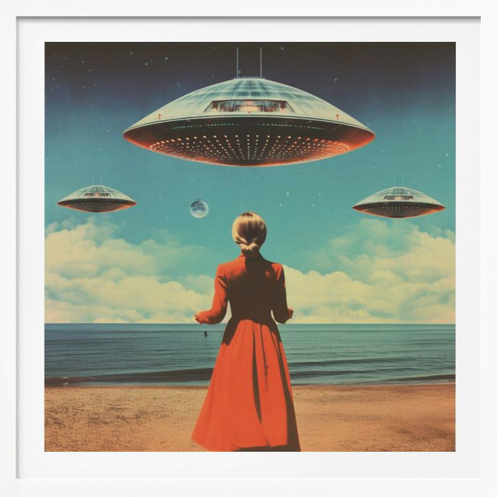 UFO Skies Collage Art - Poster / Art Print