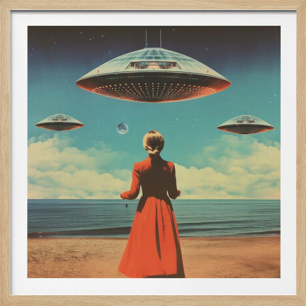 UFO Skies Collage Art - Poster / Art Print