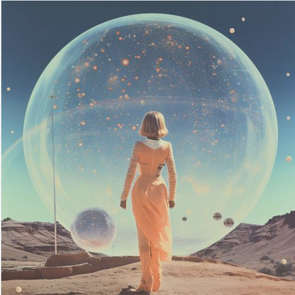 Vintage Space Collage Orb Art - Poster / Art Print