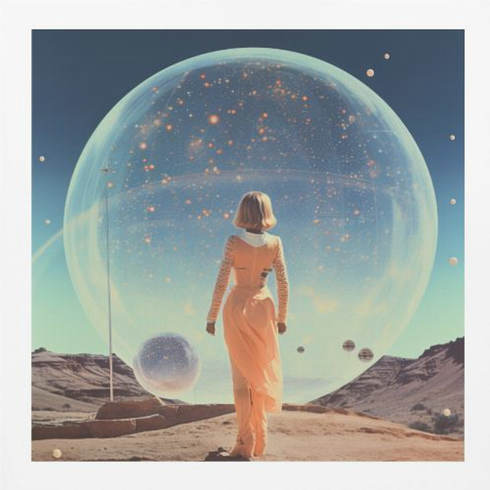 Vintage Space Collage Orb Art - Poster / Art Print
