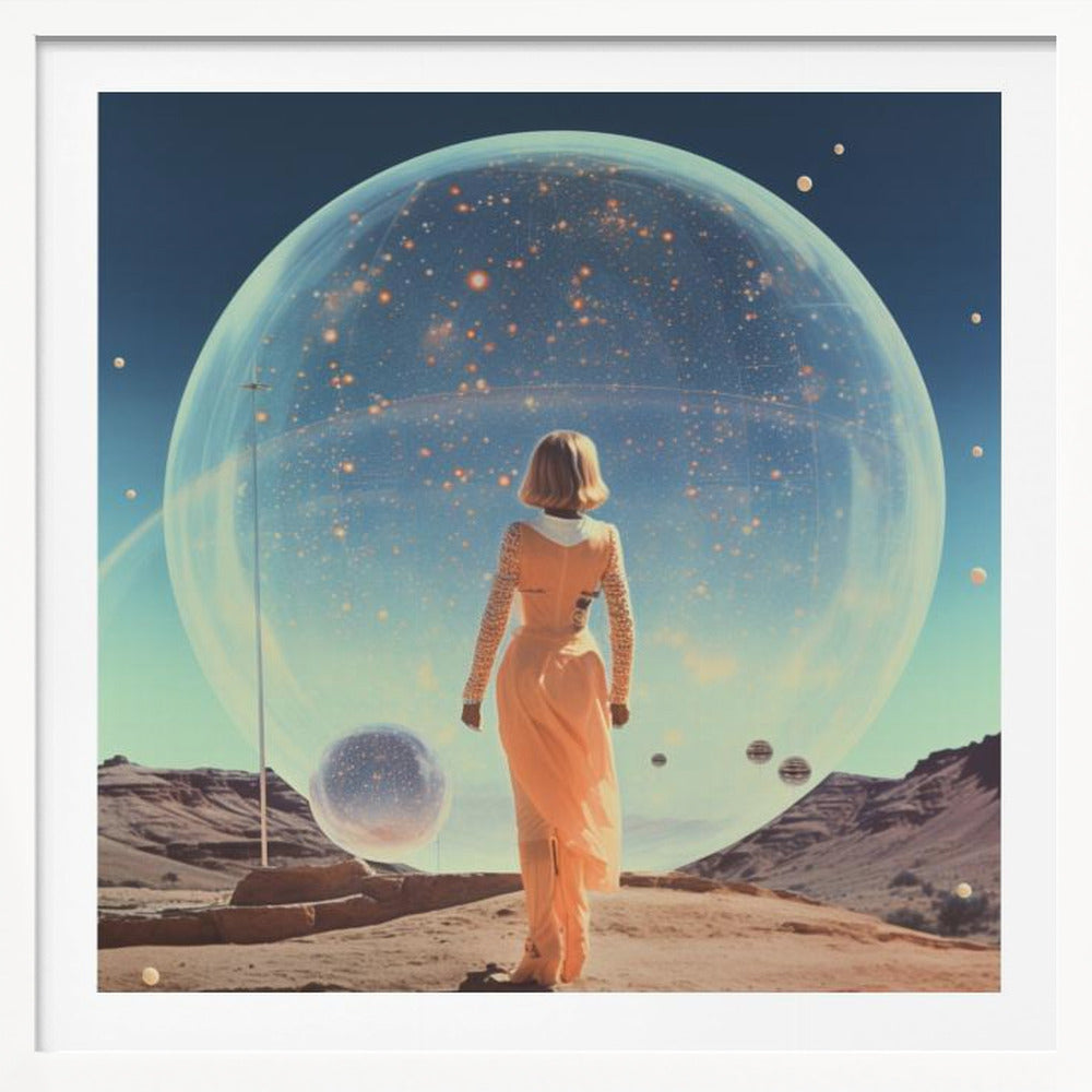 Vintage Space Collage Orb Art - Poster / Art Print