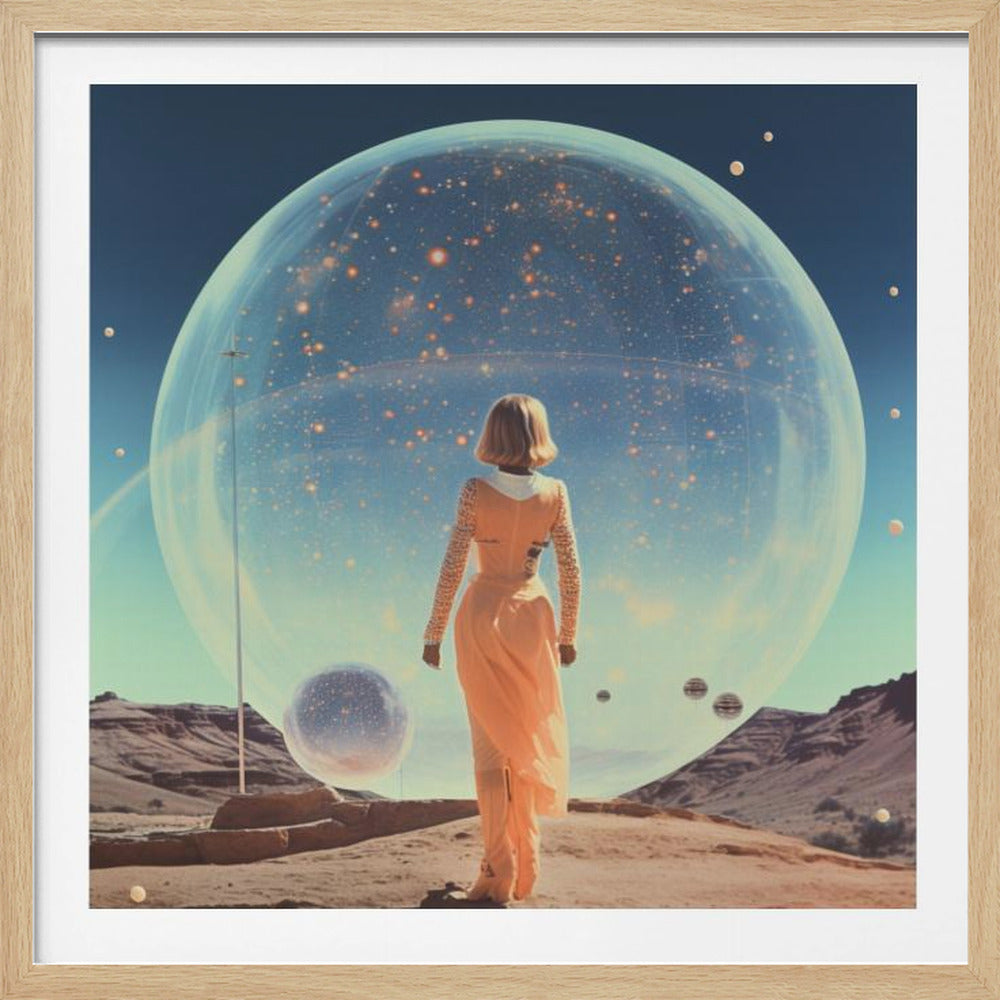 Vintage Space Collage Orb Art - Poster / Art Print