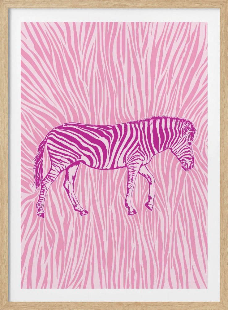 African Zebra striking camouflage - Poster / Art Print