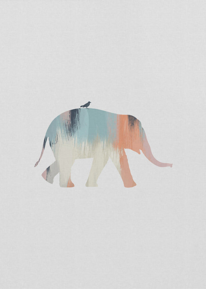 Pastel Elephant - Poster / Art Print