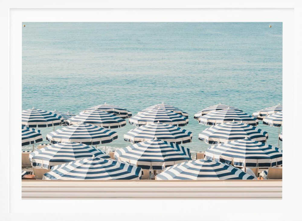 Striped Beach Umbrellas - Poster / Art Print