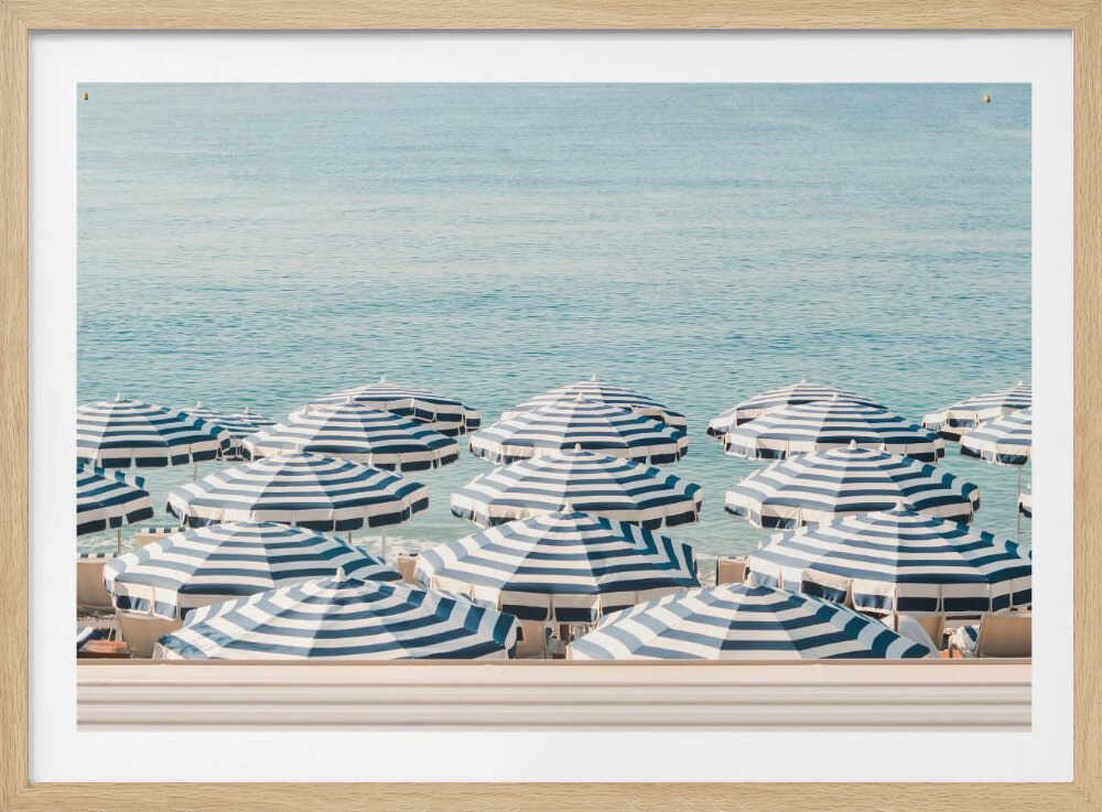 Striped Beach Umbrellas - Poster / Art Print