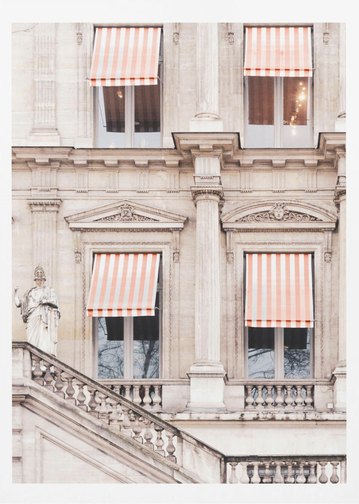 Striped Paris Awning - Poster / Art Print