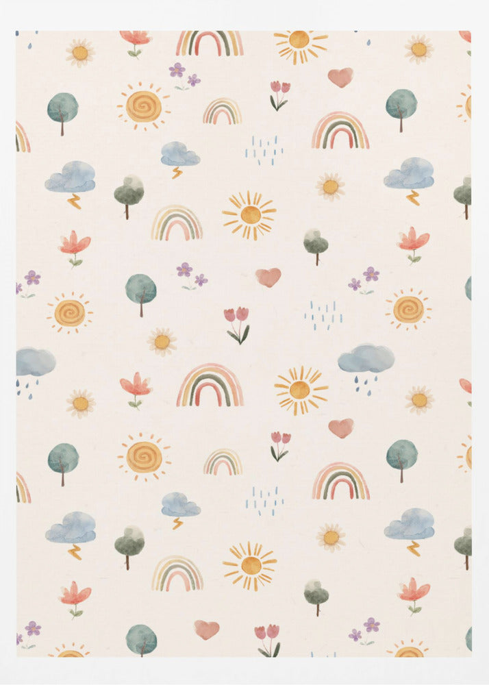 Seasonal Stickers Pattern - Poster / Art Print