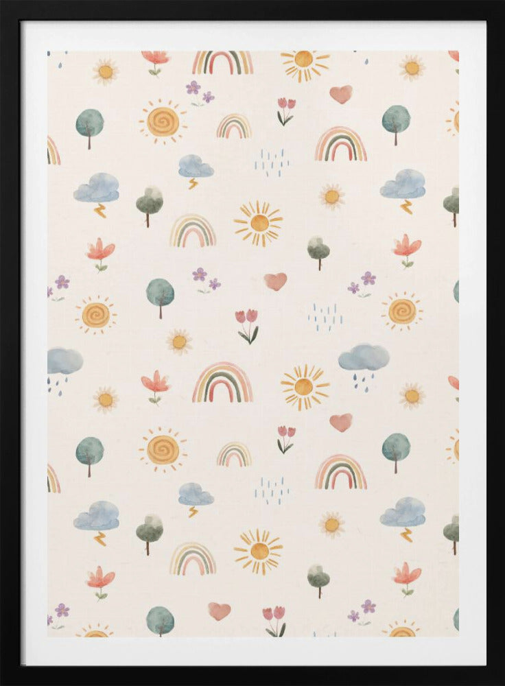 Seasonal Stickers Pattern - Poster / Art Print