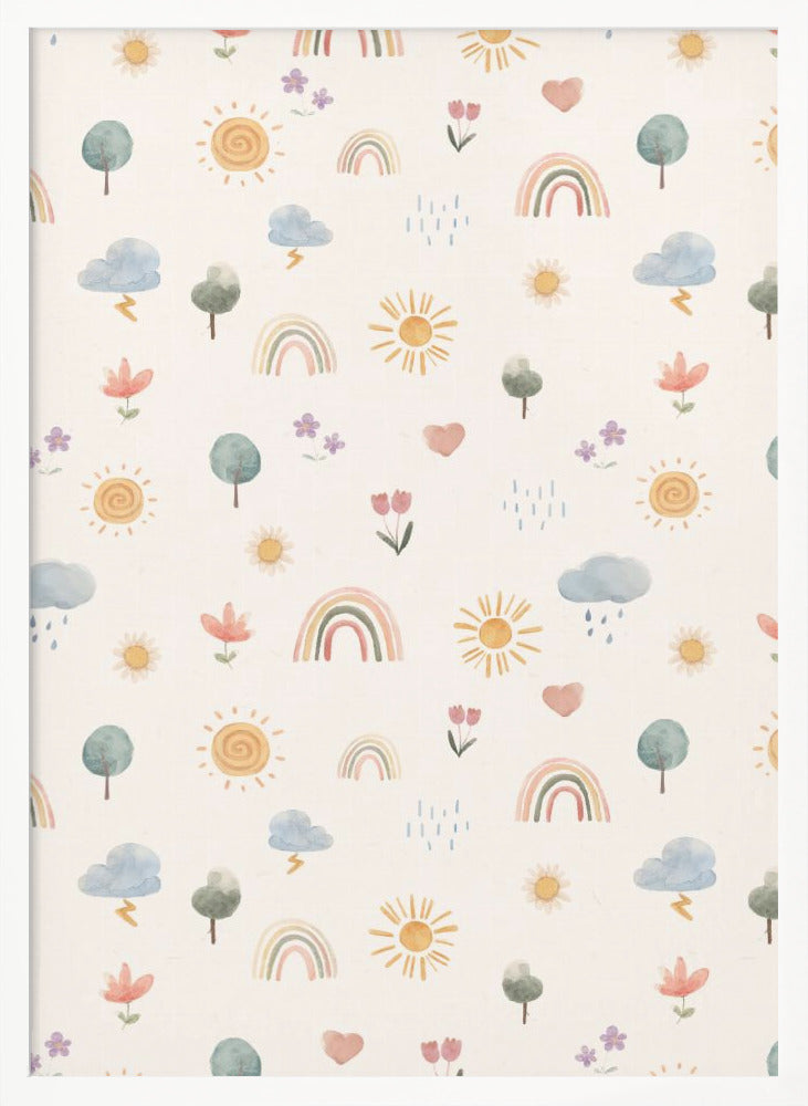 Seasonal Stickers Pattern - Poster / Art Print