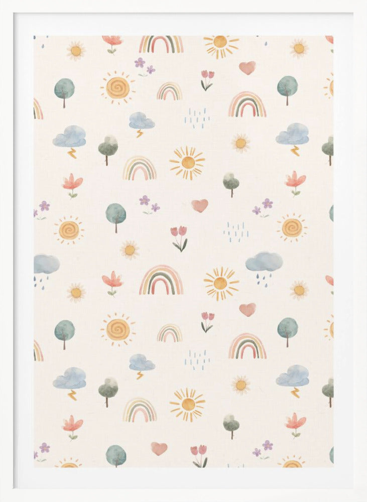 Seasonal Stickers Pattern - Poster / Art Print