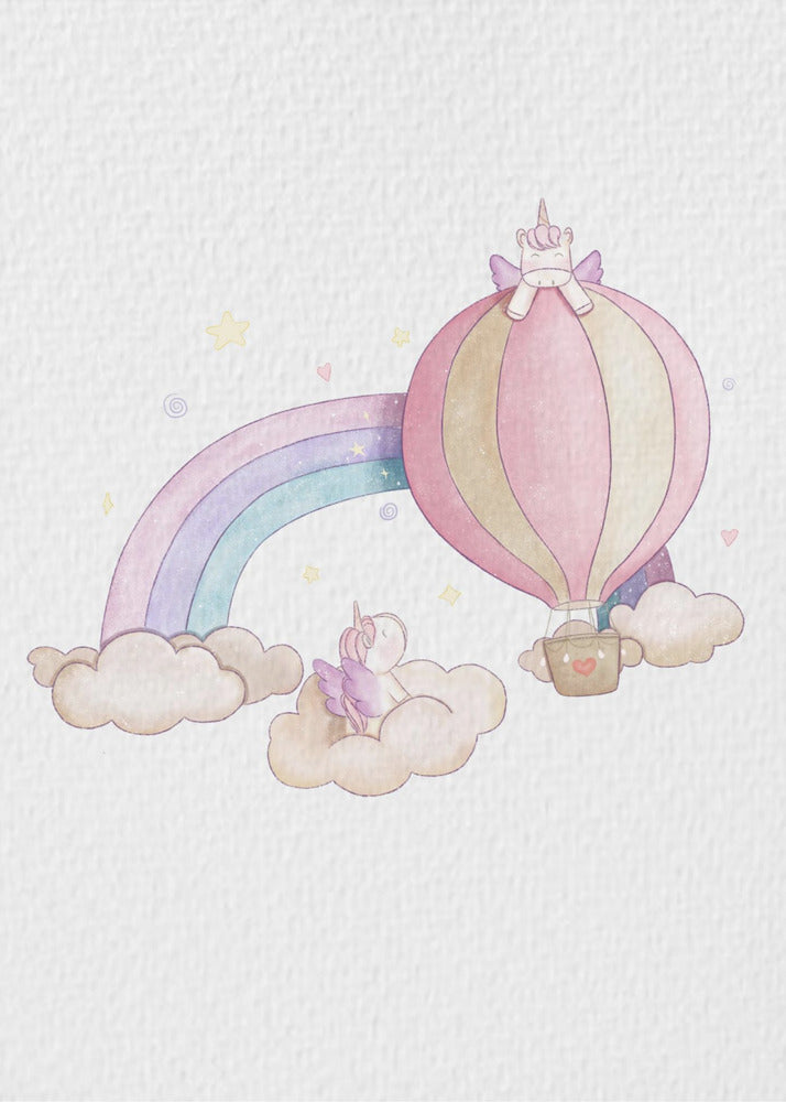Kawai Cloudy Unicorn - Poster / Art Print