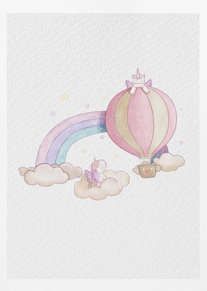 Kawai Cloudy Unicorn - Poster / Art Print