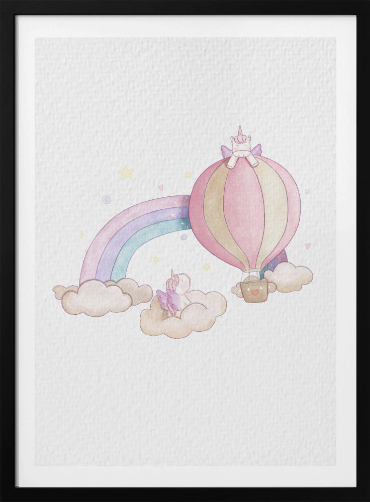 Kawai Cloudy Unicorn - Poster / Art Print