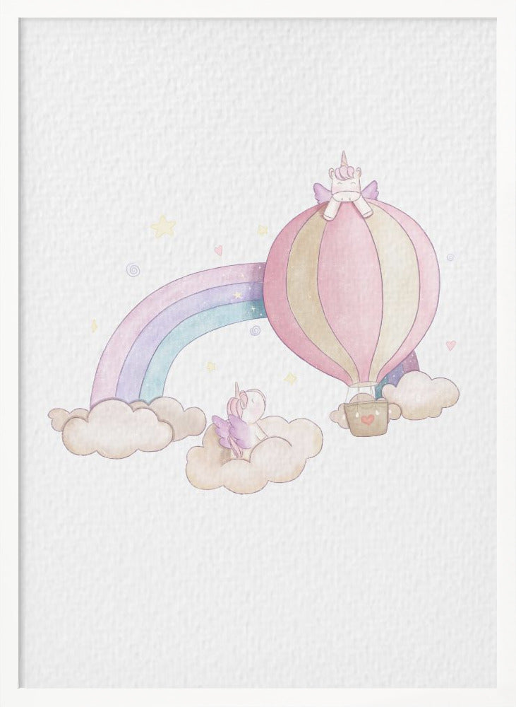 Kawai Cloudy Unicorn - Poster / Art Print