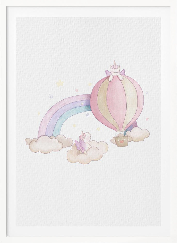 Kawai Cloudy Unicorn - Poster / Art Print