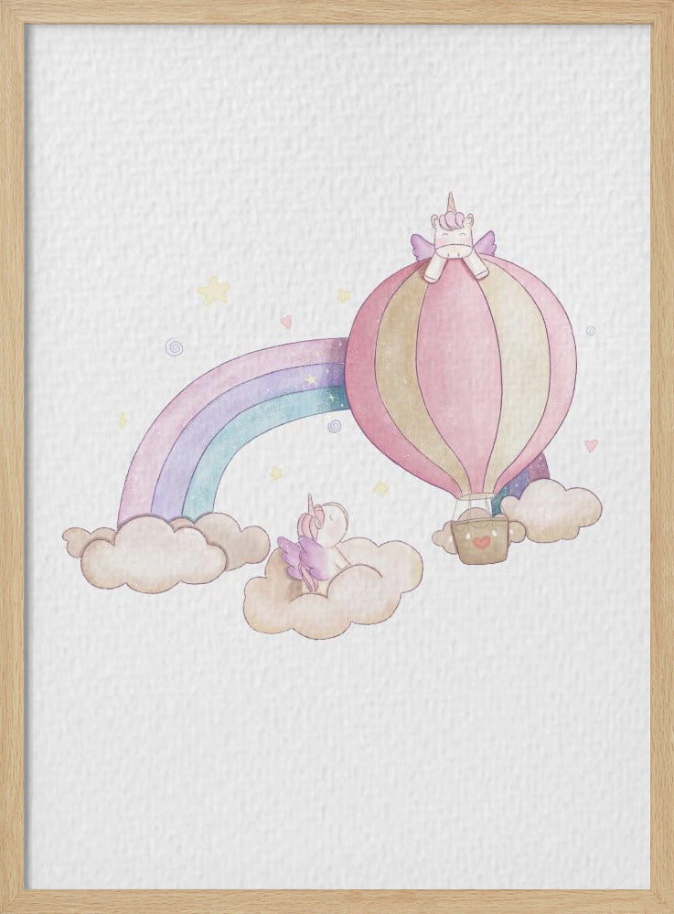 Kawai Cloudy Unicorn - Poster / Art Print