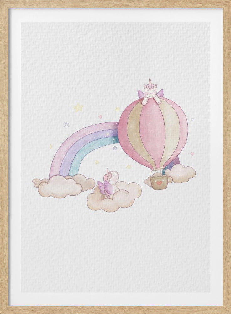 Kawai Cloudy Unicorn - Poster / Art Print