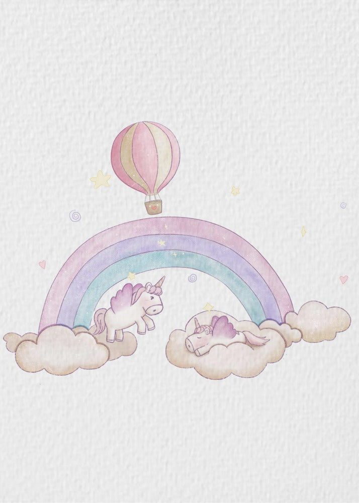 Kawai Cloudy Unicorn - Poster / Art Print
