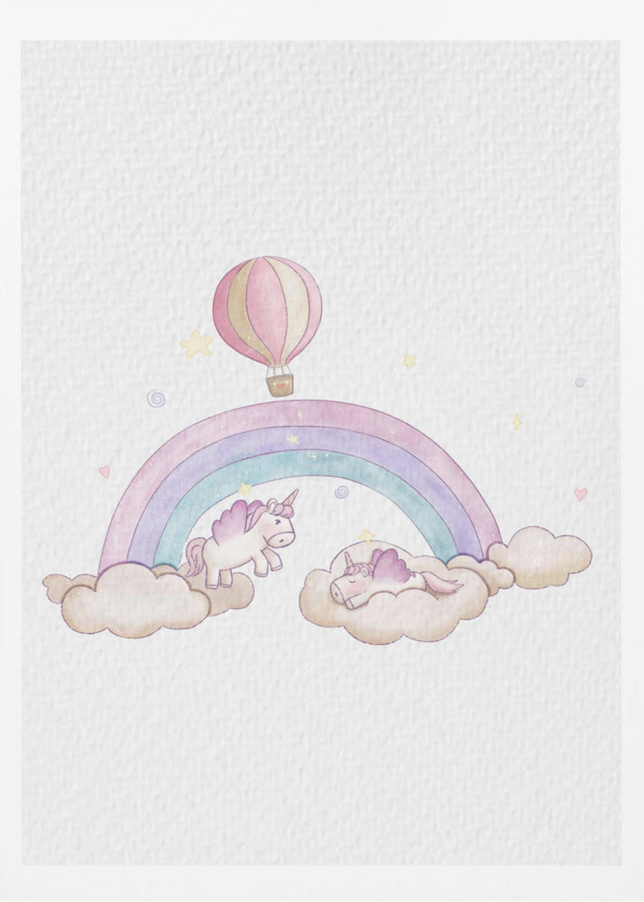 Kawai Cloudy Unicorn - Poster / Art Print