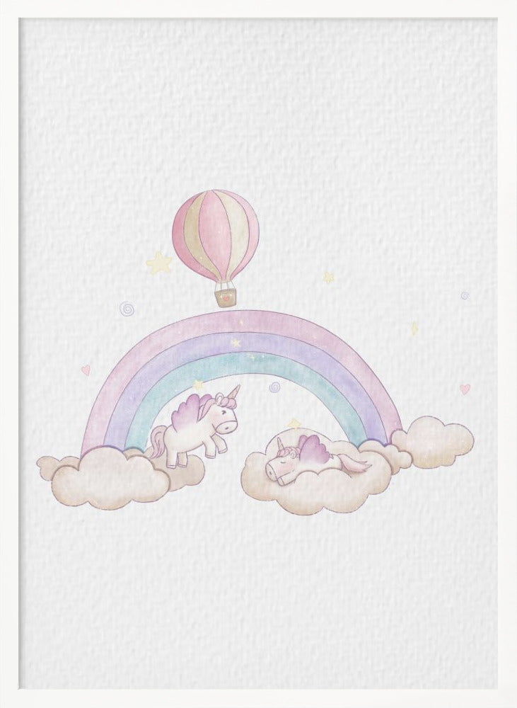 Kawai Cloudy Unicorn - Poster / Art Print