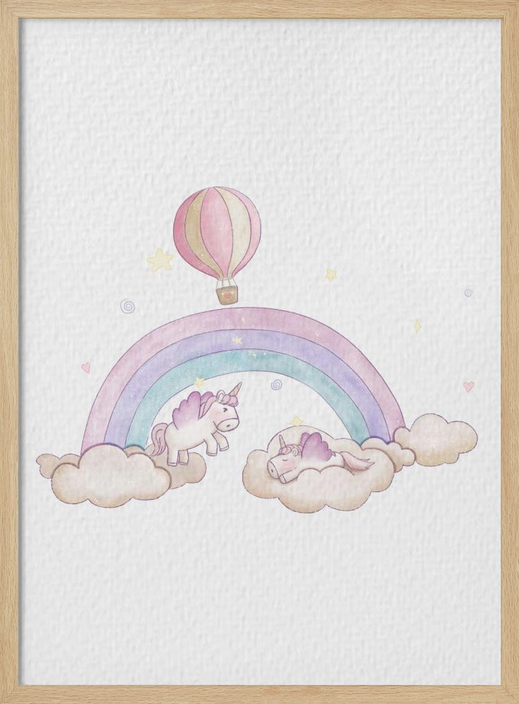 Kawai Cloudy Unicorn - Poster / Art Print