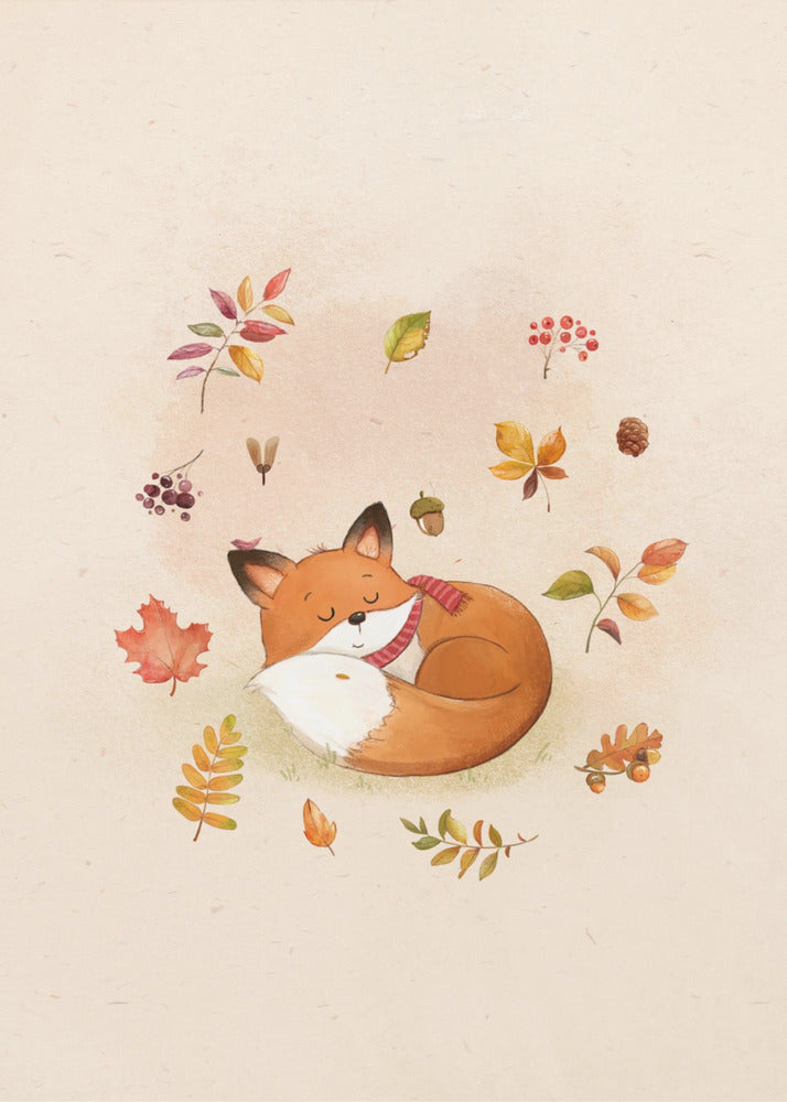 Fox In Fall Foliage - Poster / Art Print