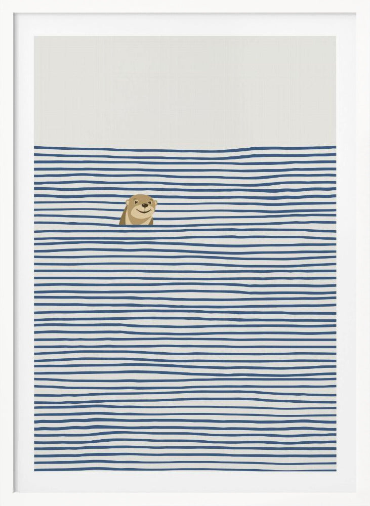 Otter in the Waves - Poster / Art Print