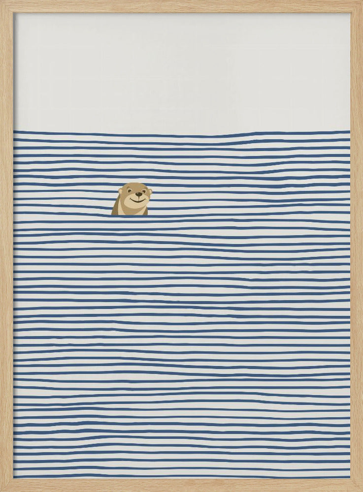 Otter in the Waves - Poster / Art Print