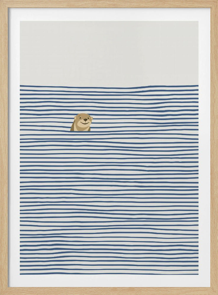 Otter in the Waves - Poster / Art Print