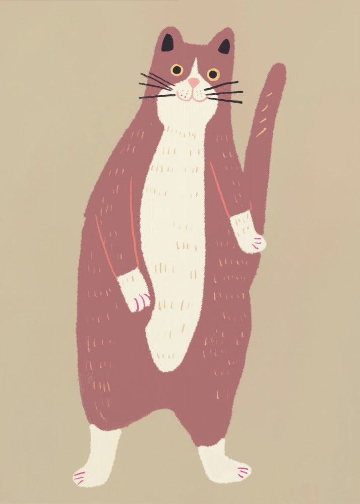 Brown and white cat - Poster / Art Print